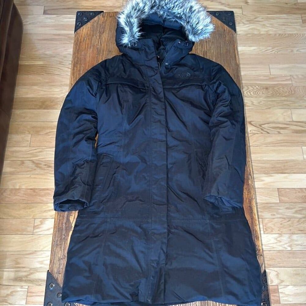 The North Face Arctic Parka M black down long puffer jacket